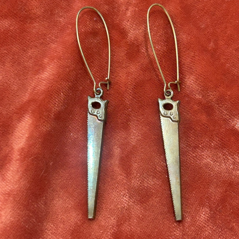Gold Saw Earrings